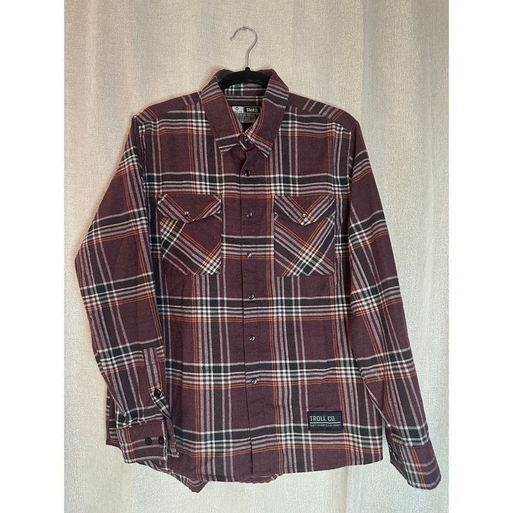 Troll Co. Flannel Shirt Plaid Button Up Long Sleeve Casual‎ Small